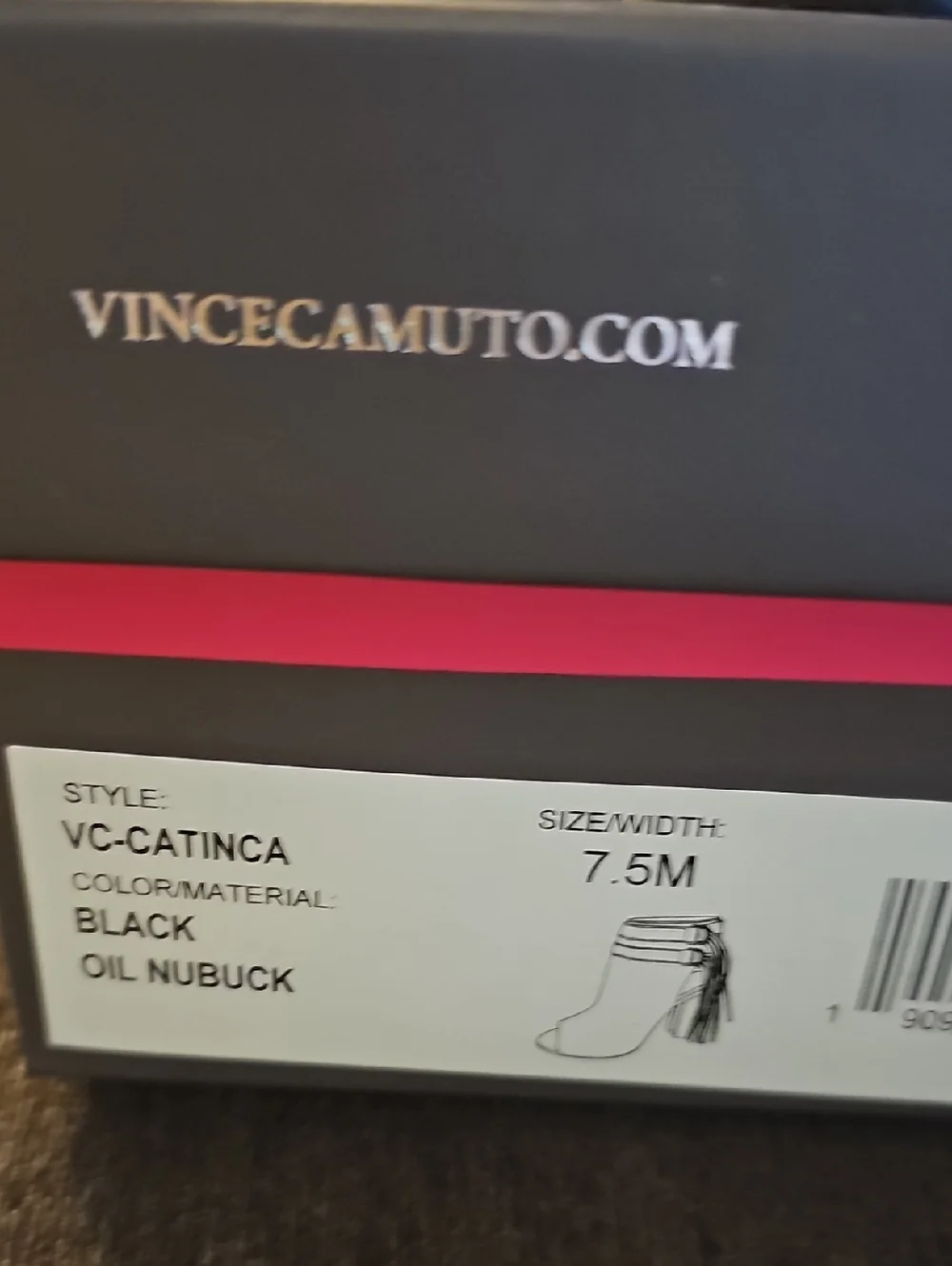 Vince Camuto Catinca Black Suede Peep-Toe Block Heel Sandals with Tassel Straps